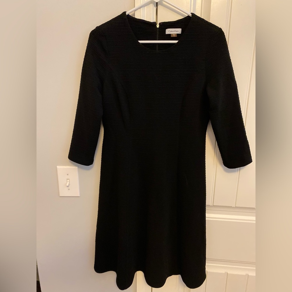 Calvin Klein Black A-line Dress, Size 8.